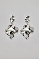 Leaf earrings metallic, Silver